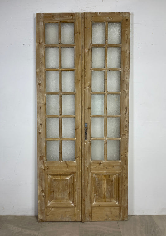 Antique French panel doors with Glass (98.5 x 43.5) O88