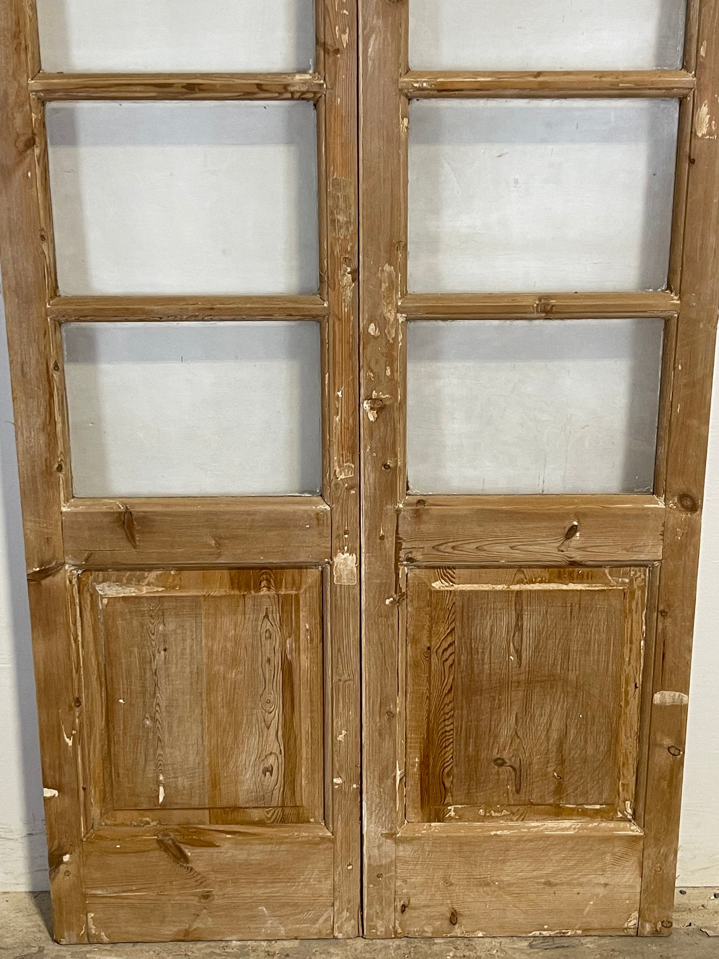 Antique French panel doors with glass (88.75x38.5) K332