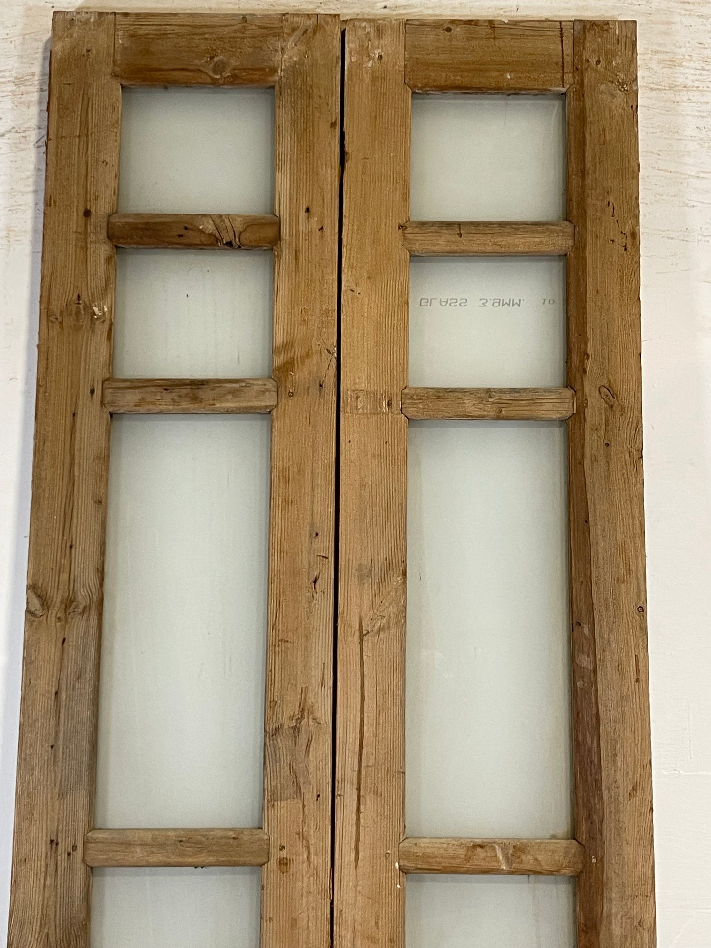 Antique French panel doors with glass (92.25x34.5) L183