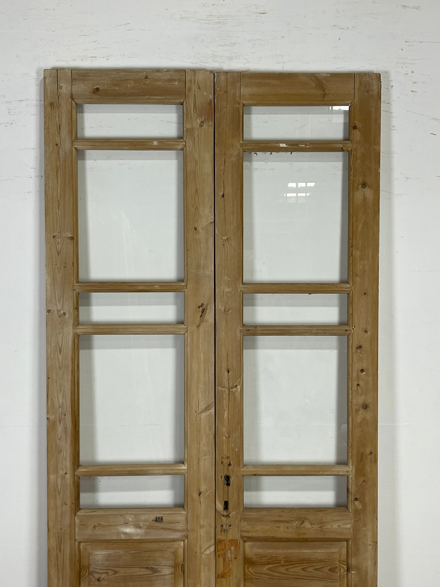 Antique French panel doors with Glass (90.75 x 39.75) O86