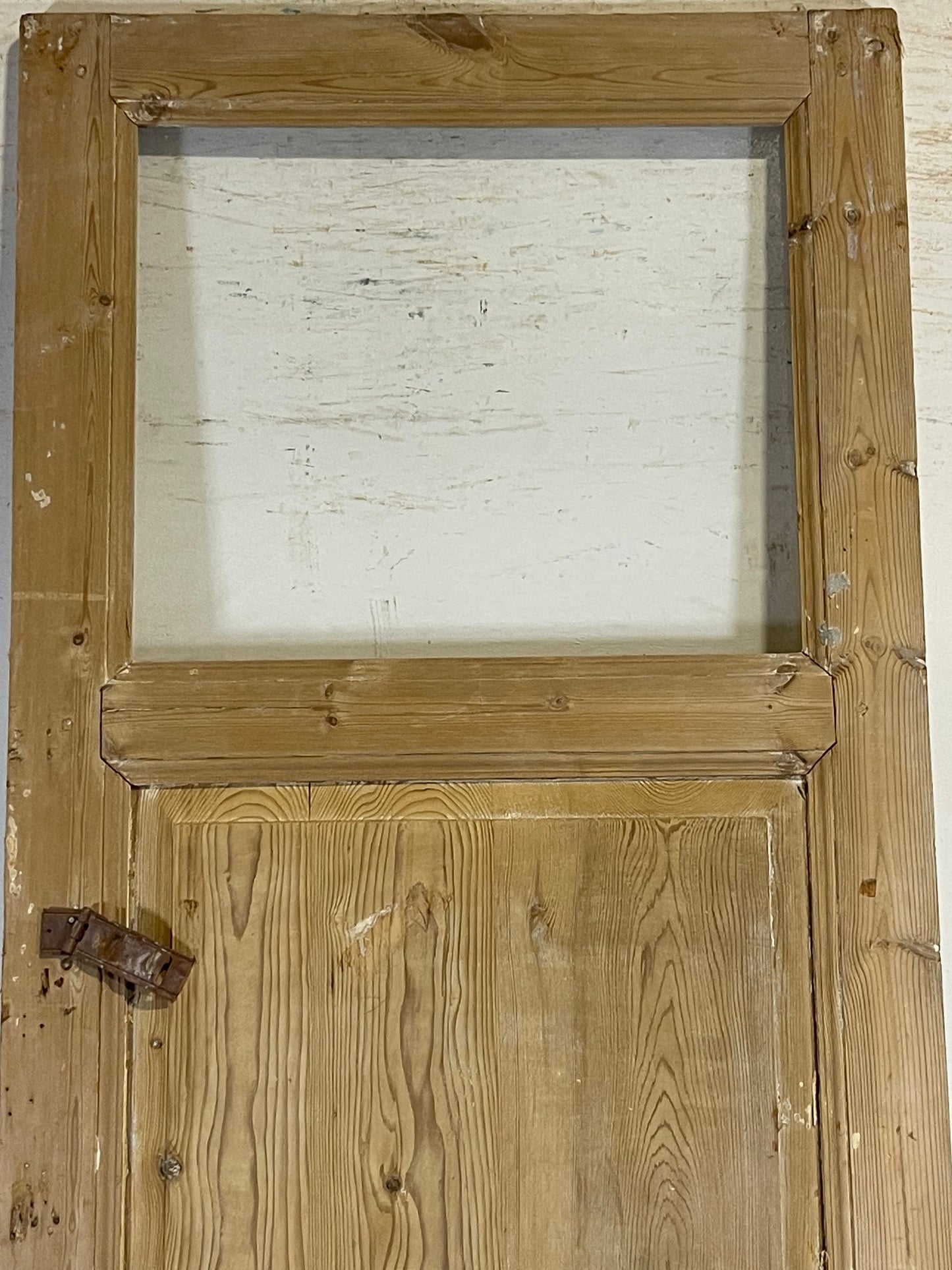 Antique French Panel Door with Glass  (95x32.25) L139s