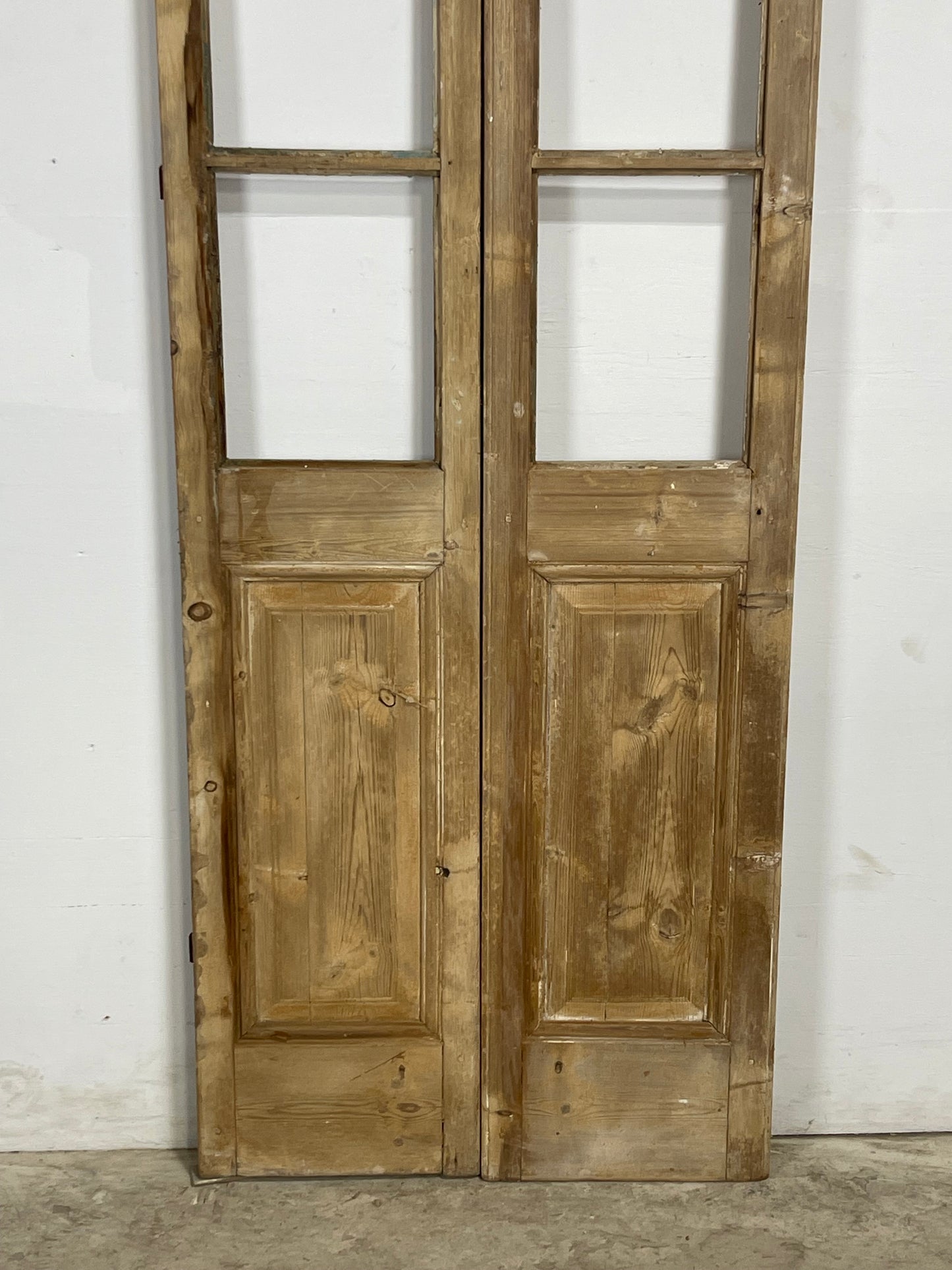 Antique  French Panel Doors with glass (96.75x29)   M076