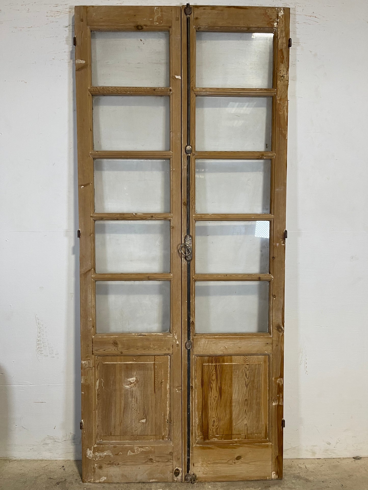 Antique French panel doors with glass (88.75x38.5) K332