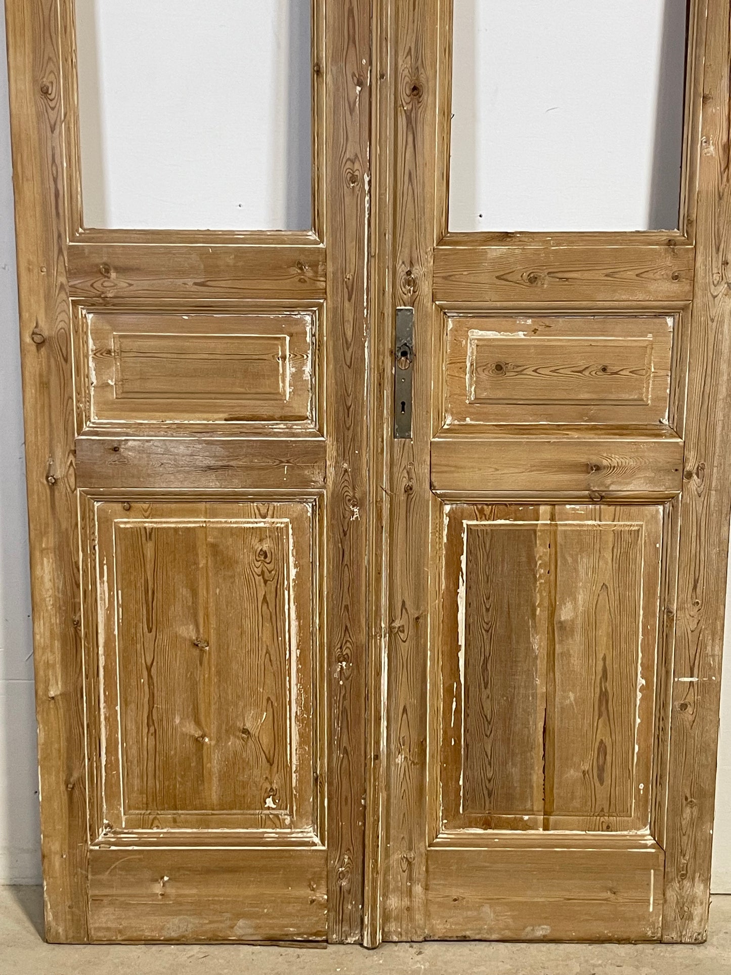 Antique French panel doors with glass (98.75 x 46.5) L355