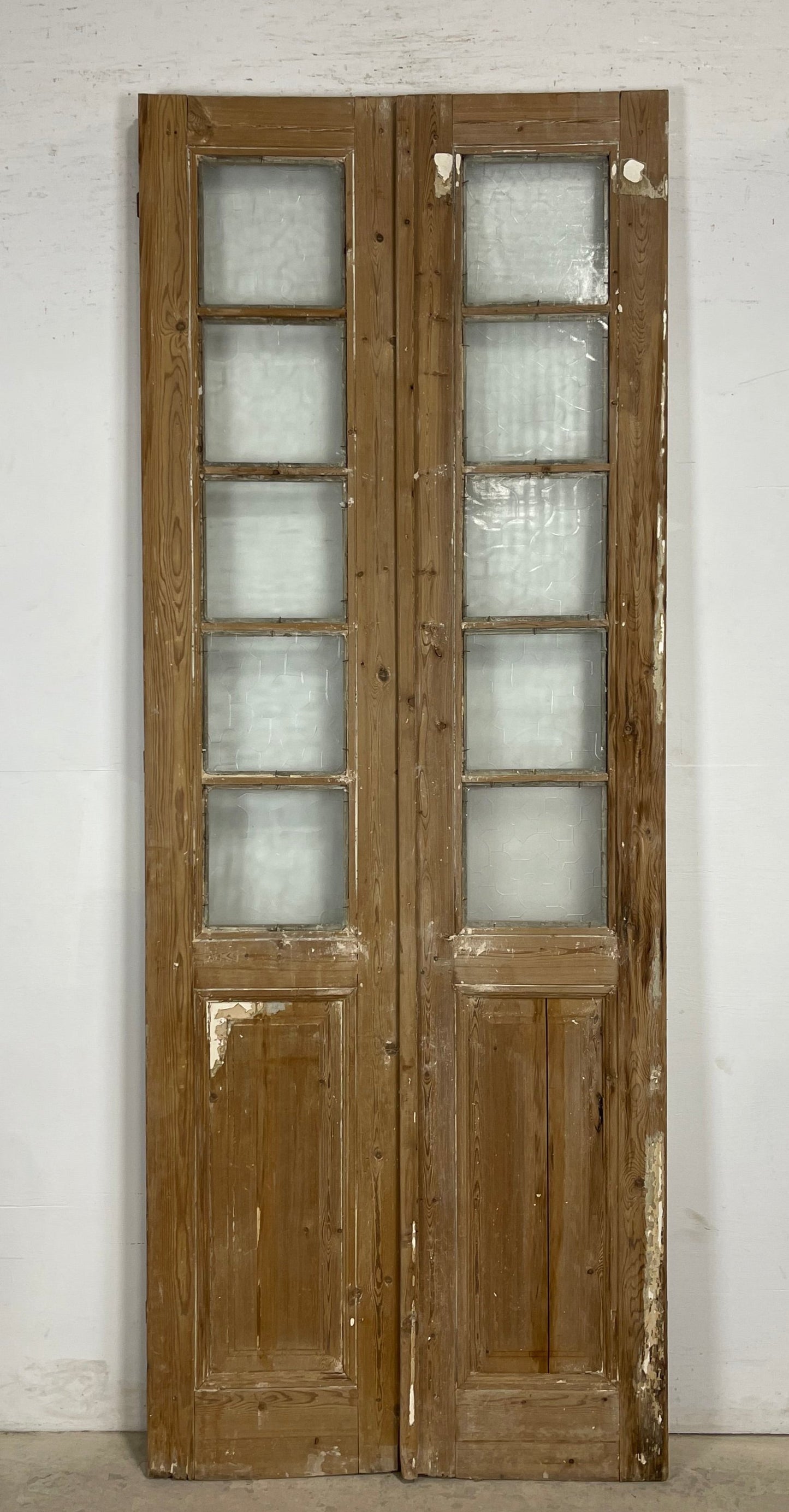 Antique  French Panel Doors with glass (93x35.25)   M121