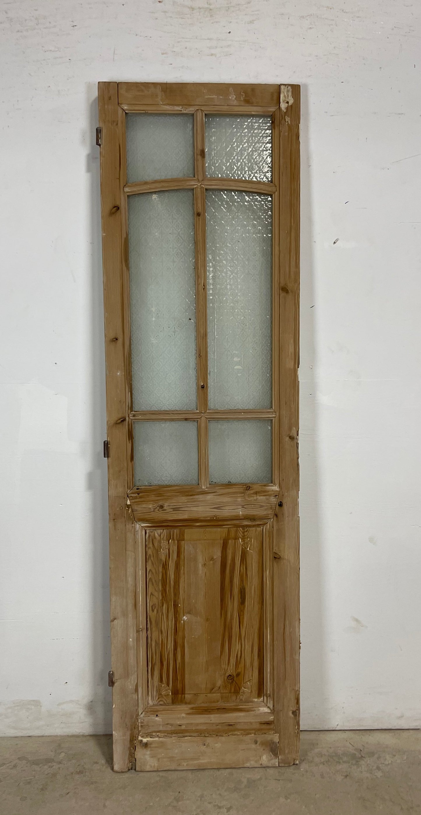 Antique French Panel Door with Glass  (82.5x23.25) M218