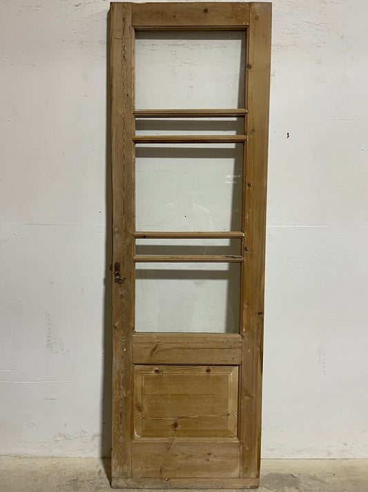 Antique  French Panel Door with Glass  (86x27.5) K312