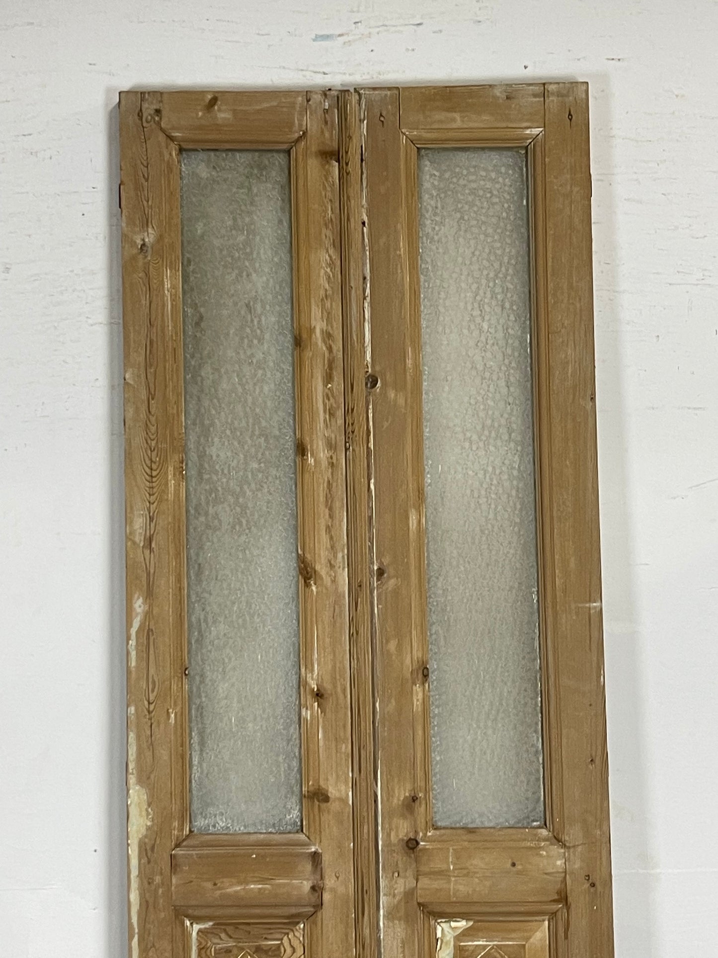 Antique  French Panel Doors with glass (102x32)   M084