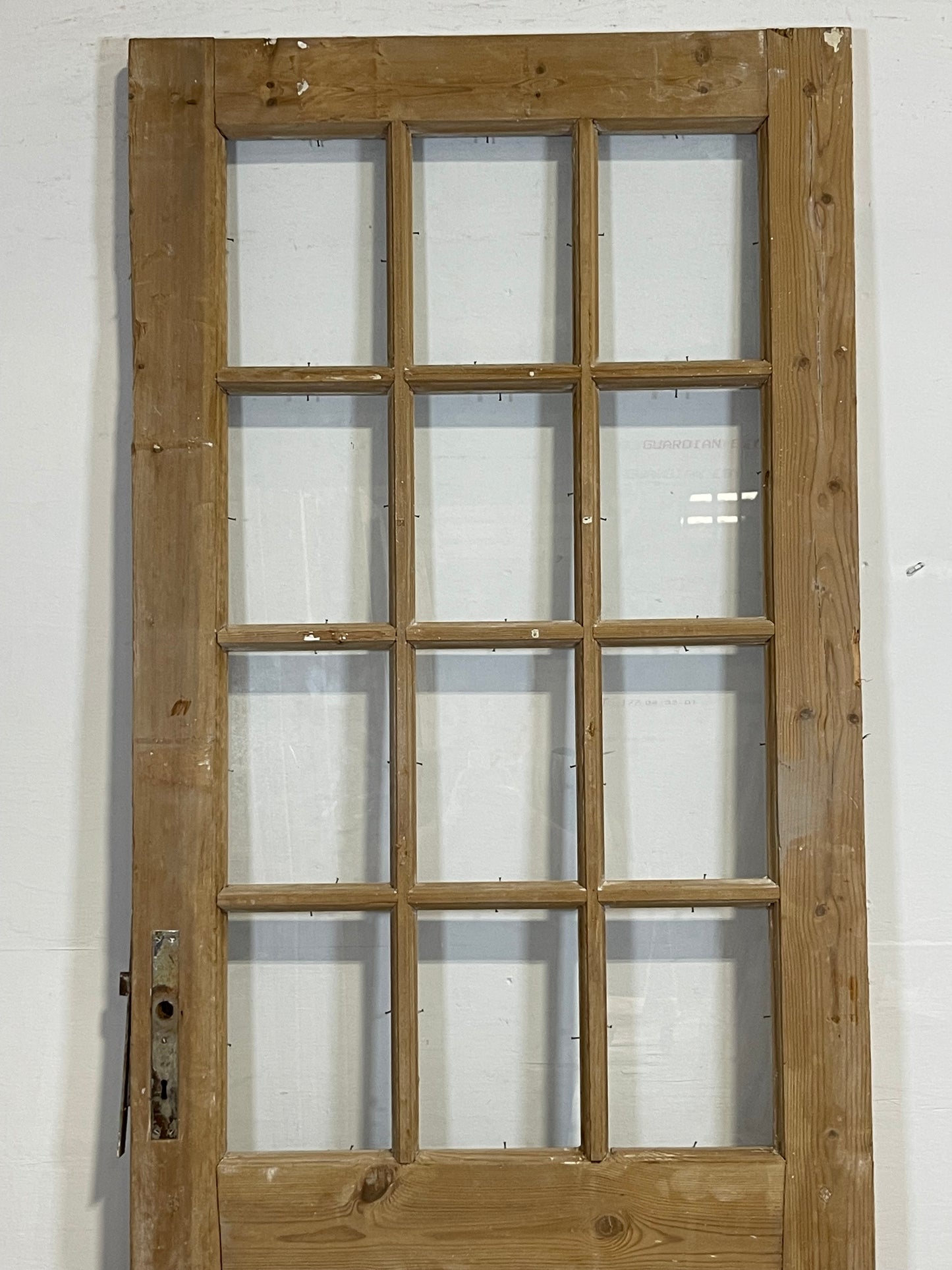 Antique French Panel Door with Glass  (88.5x31.5) L303