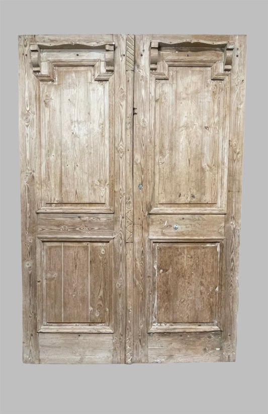 Antique  French Panel Doors with Carving  (105.25 x 71) M030