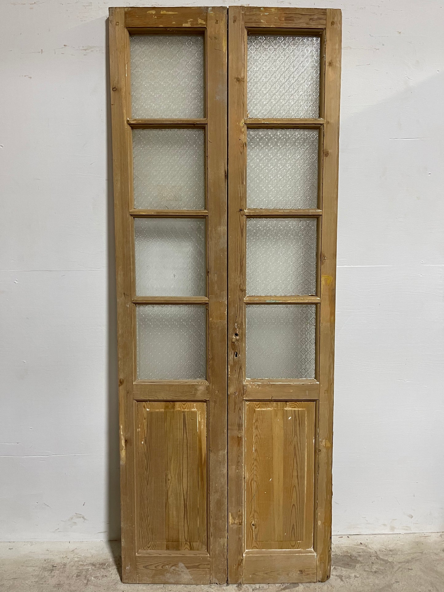 Antique French Panel Doors withg Glass AI (84.25x32.25) J324B