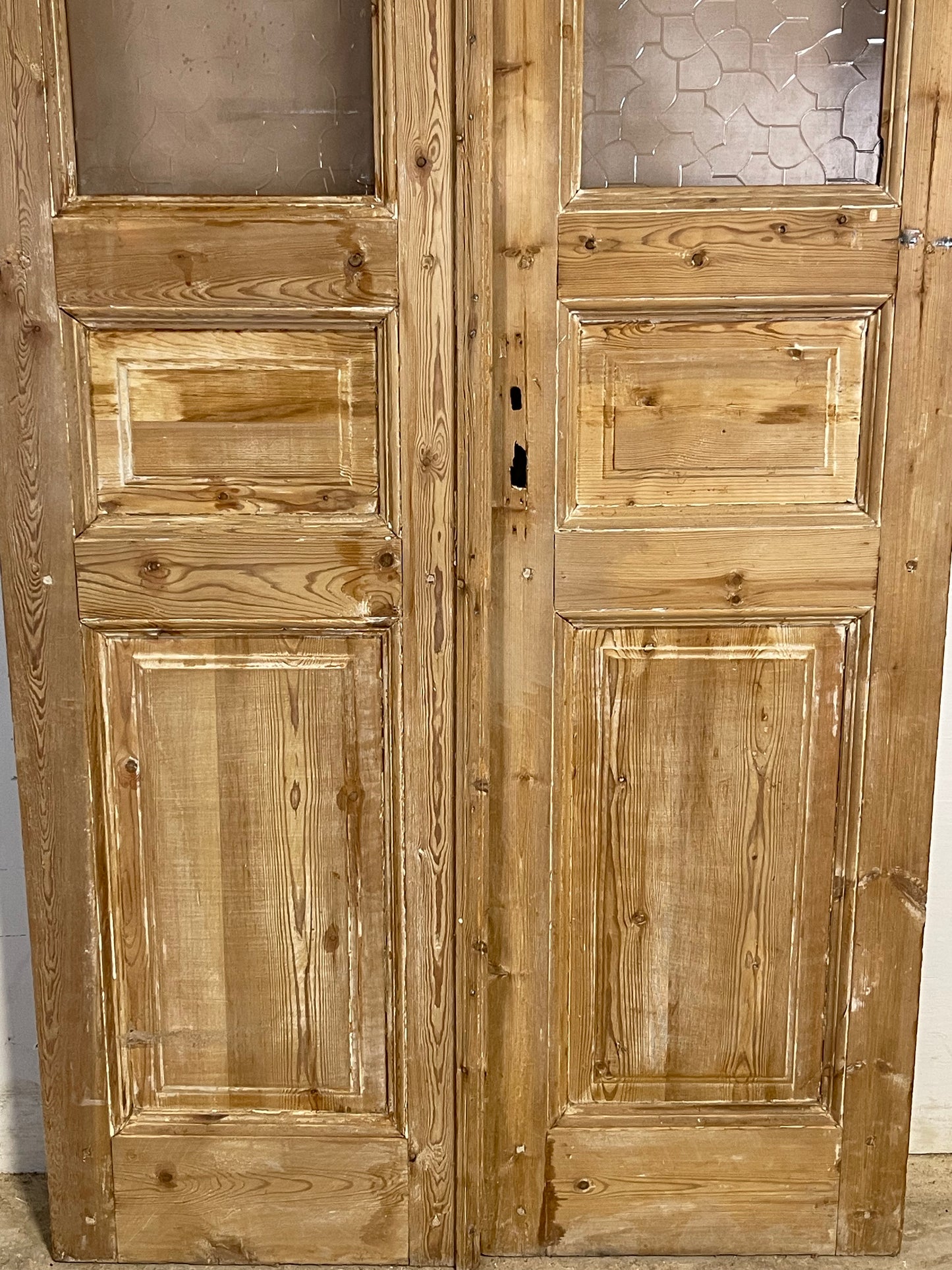 Antique French panel doors with glass (96.5x41.25) K339