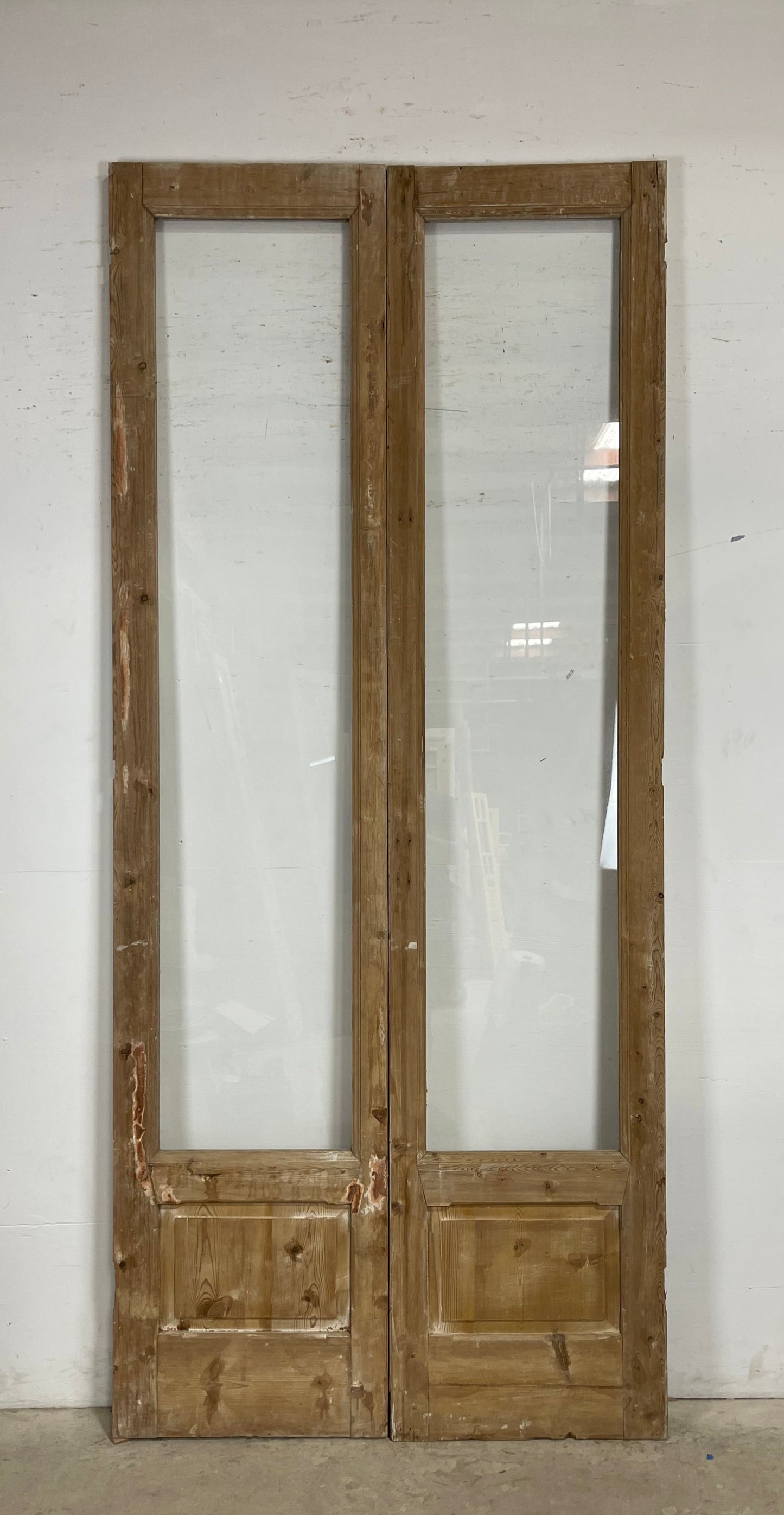 Antique  French Panel Doors with glass (107x46.75)   M088