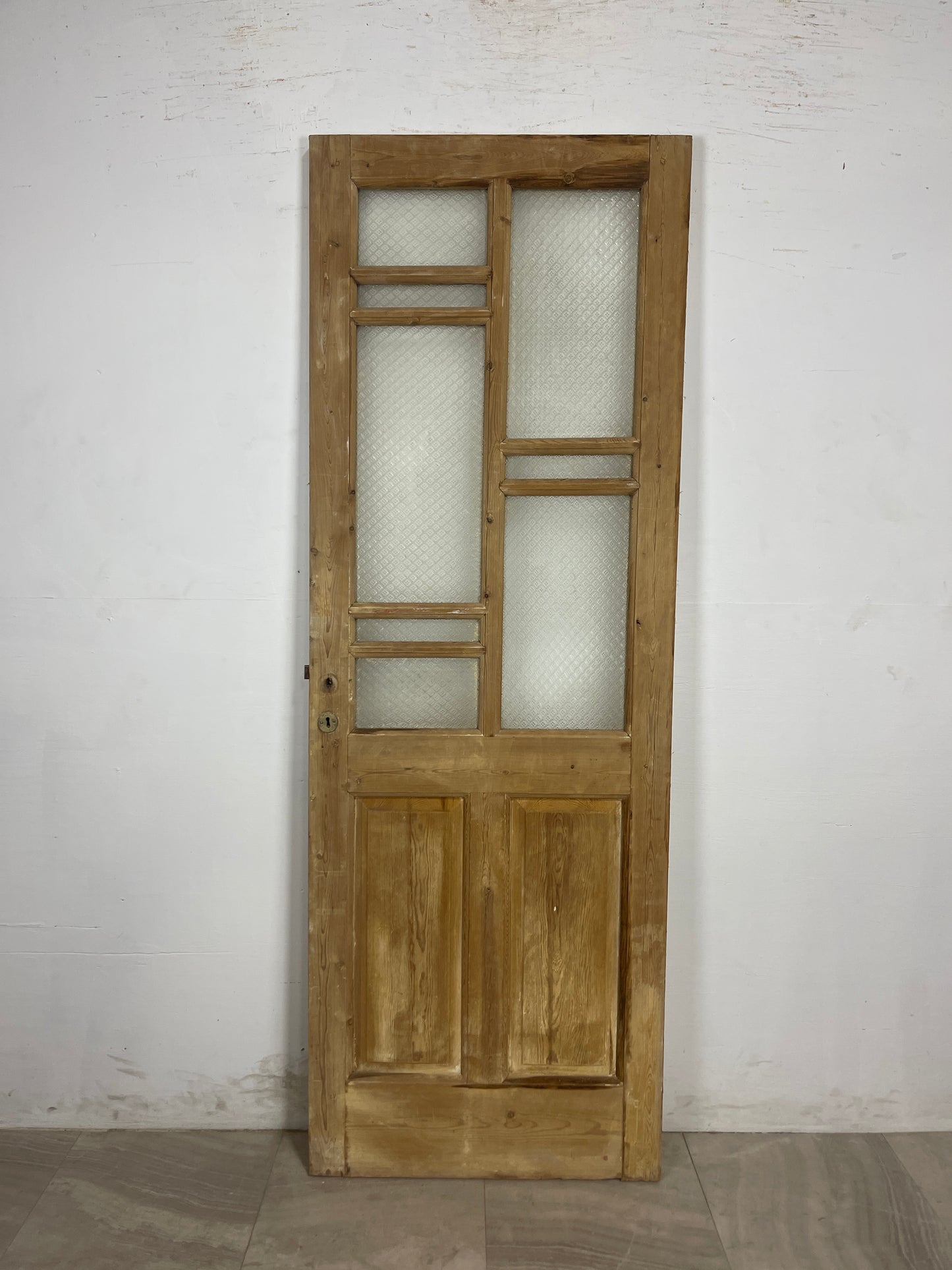 Antique French Panel Door with Glass  (84.5 x 29.75) N188