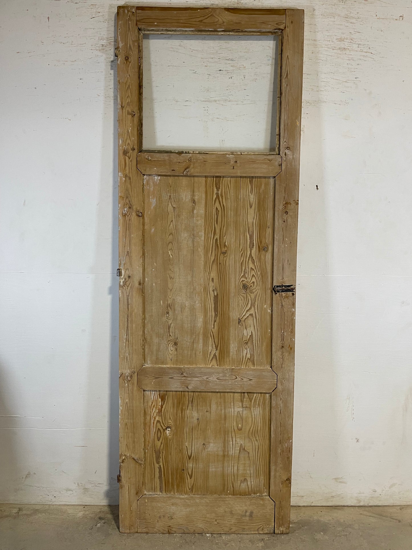 Antique French Panel Door with Glass  (95x32.25) L139s