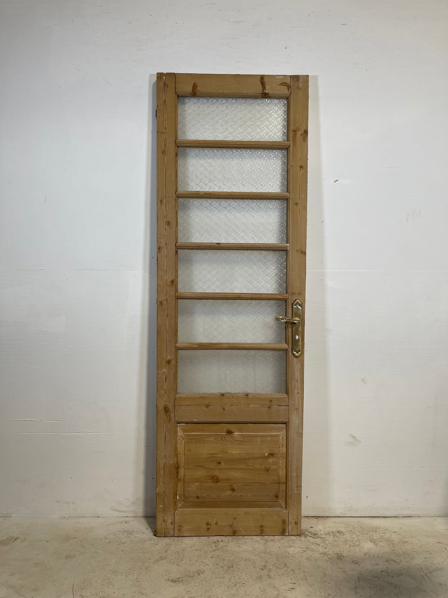 Antique French Panel Door with Glass  (83x27.25) L241