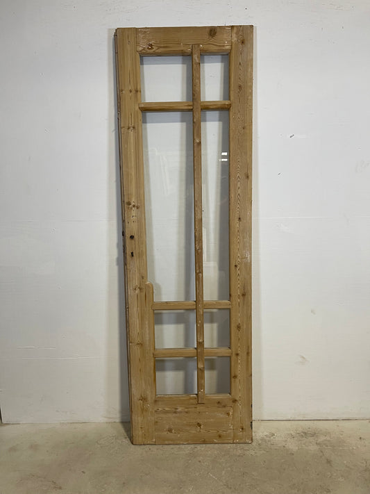 Antique French Panel Door with Glass  (84.75x26.75) L306