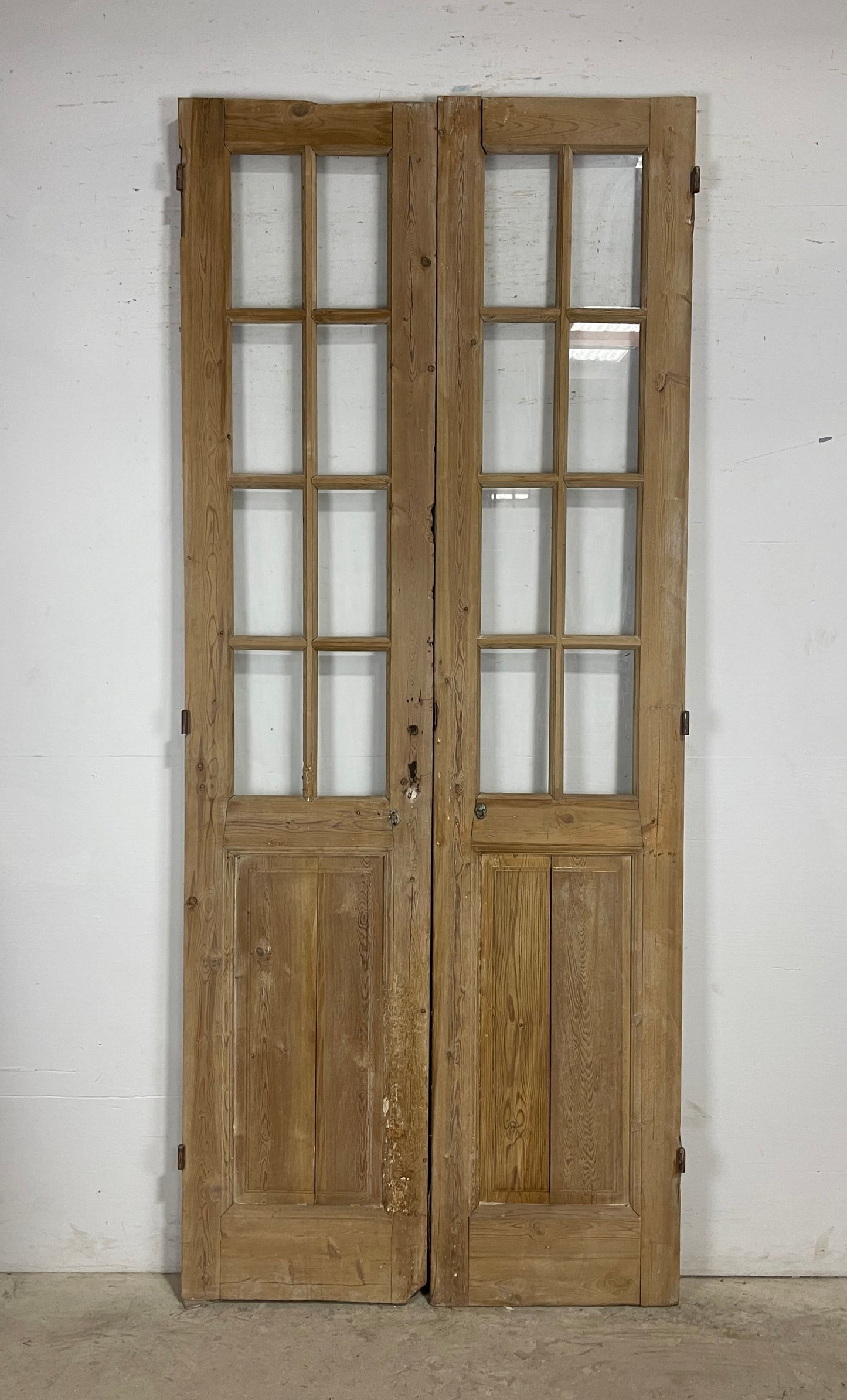 Antique  French Panel Doors with glass (104.25x43.25)   M109