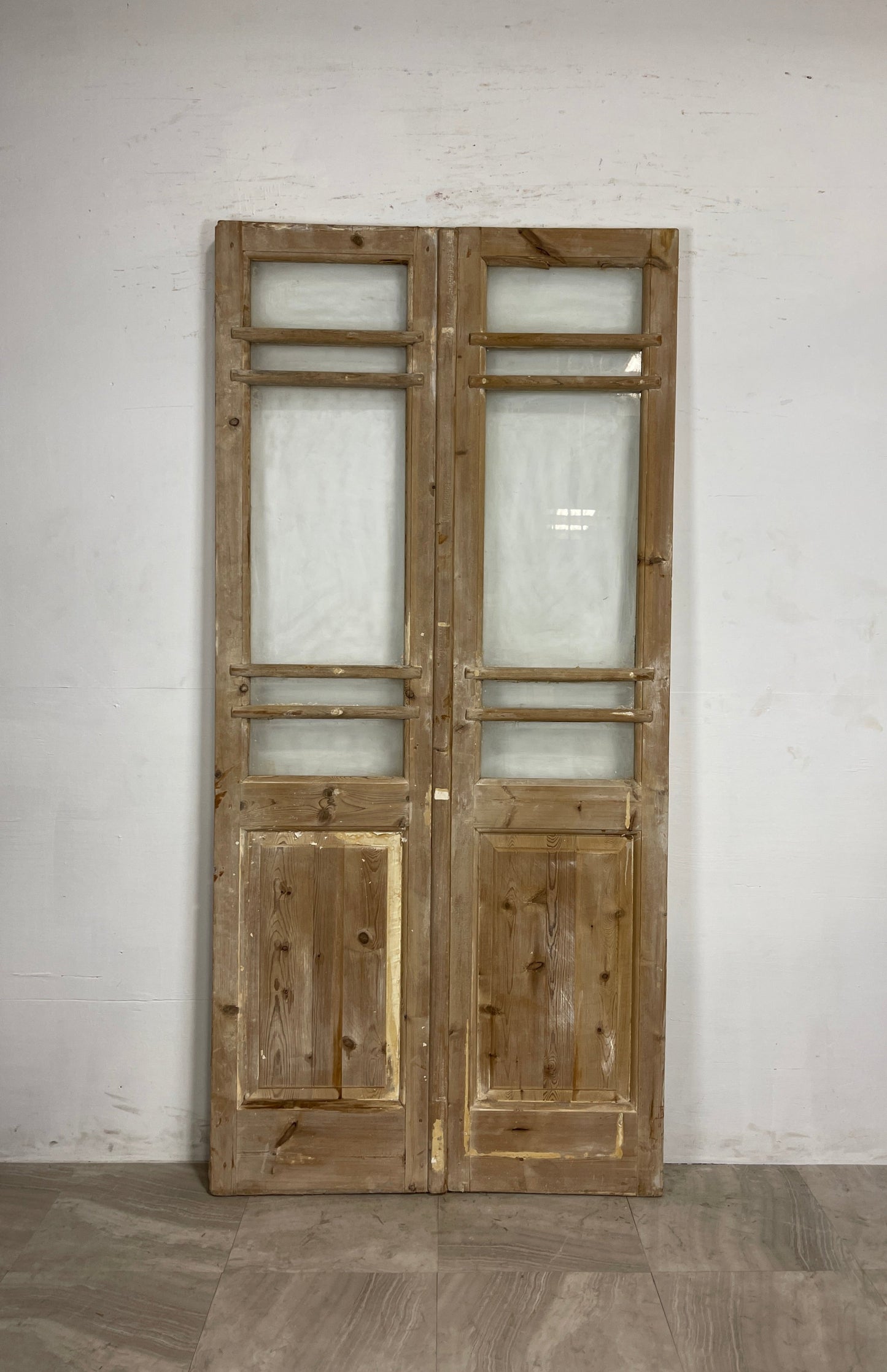 Antique French Panel Doors with Glass   (91 x 43)   N046