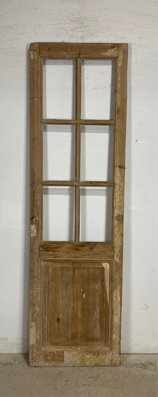 Antique French Panel Door with Glass  (91 x 26.75) M252