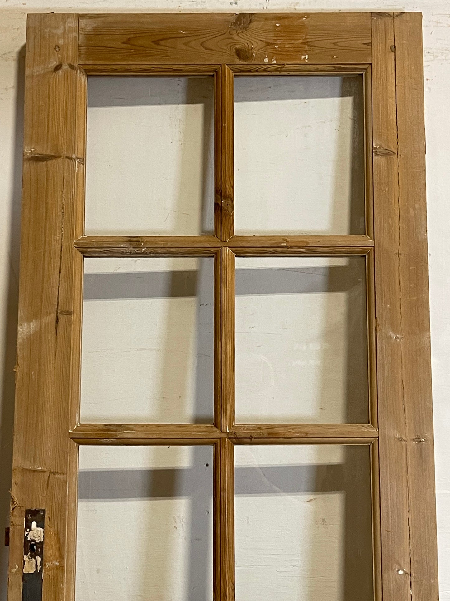 Antique French Panel Door with Glass  (82.5x28.25) L139s2