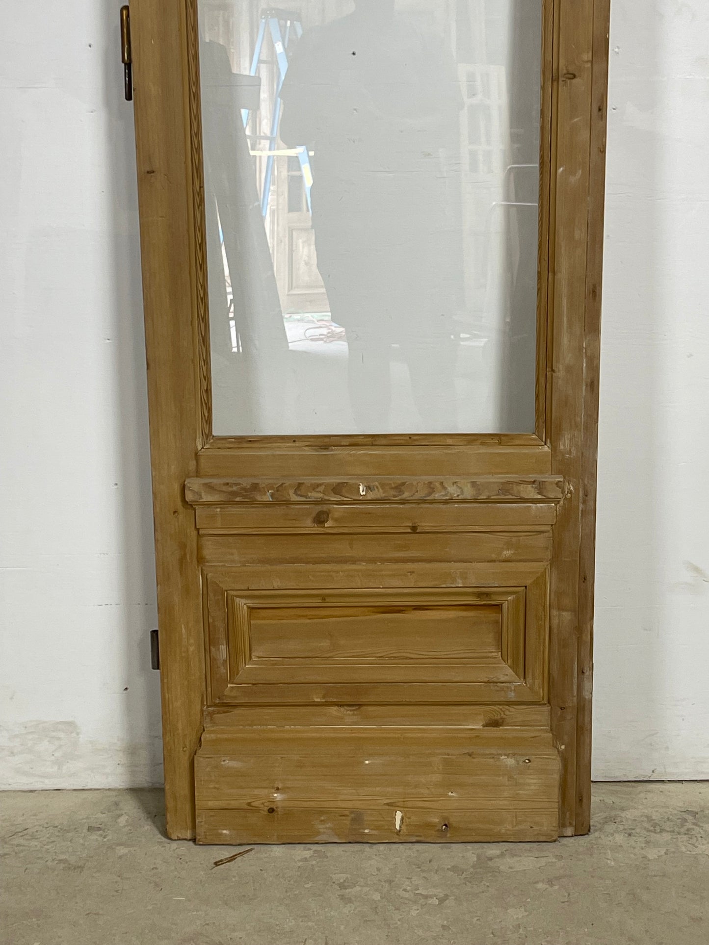 Antique  French Panel Door with glass (95.25 x 27.75)   M101