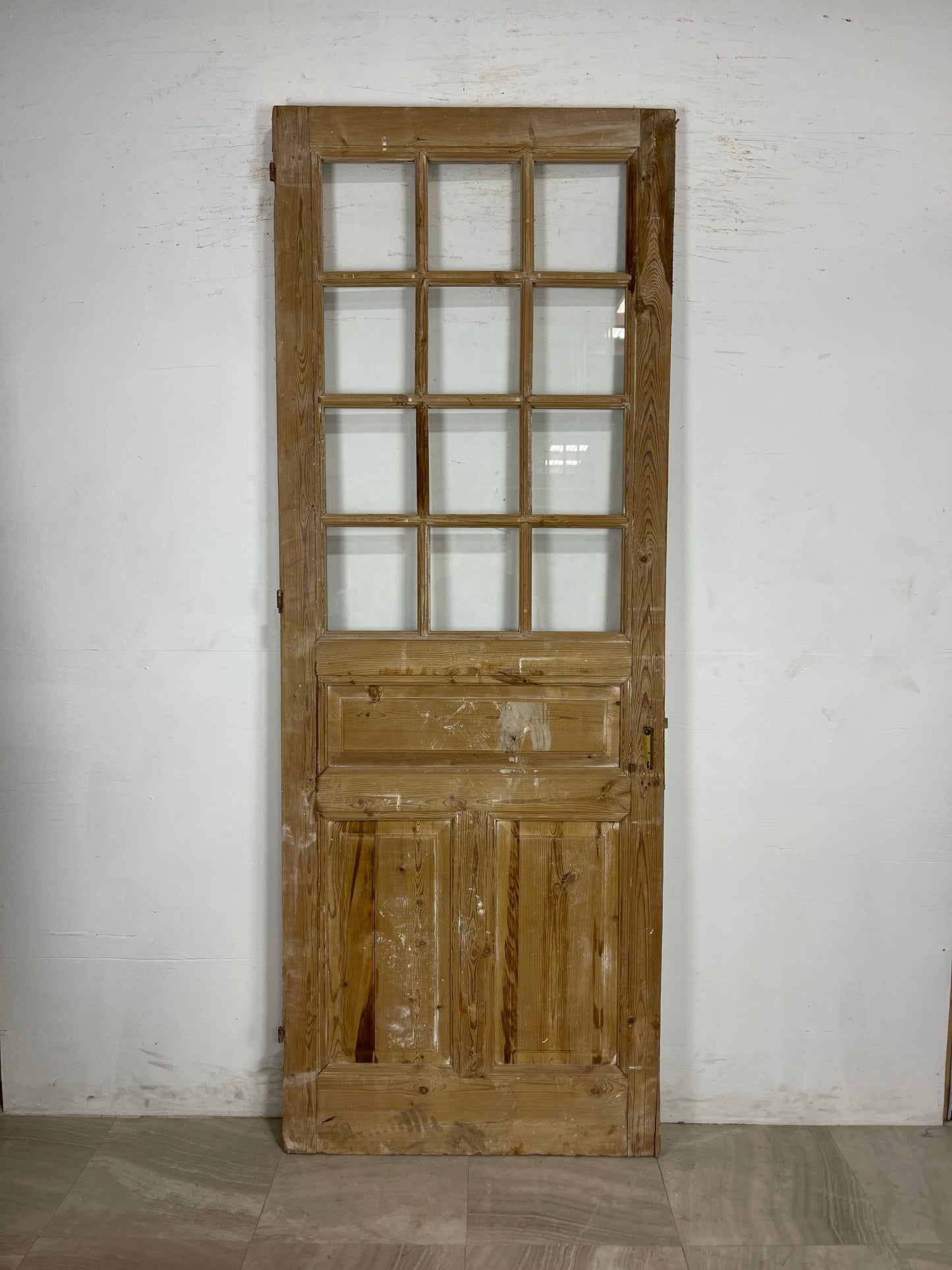 Antique French Panel Door with Glass  (97 x 36) N164