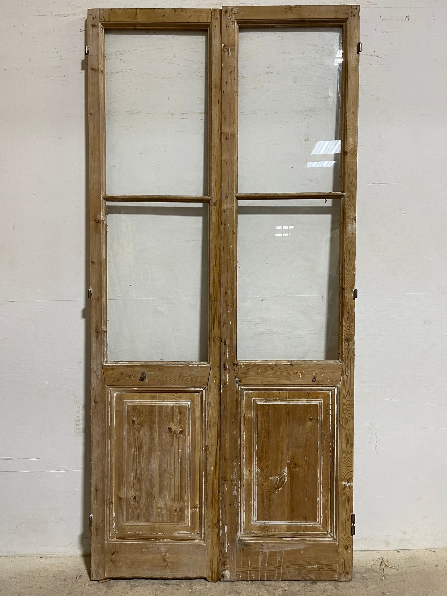 Antique French Panel Doors with glass  (95.5x44.5)  K304