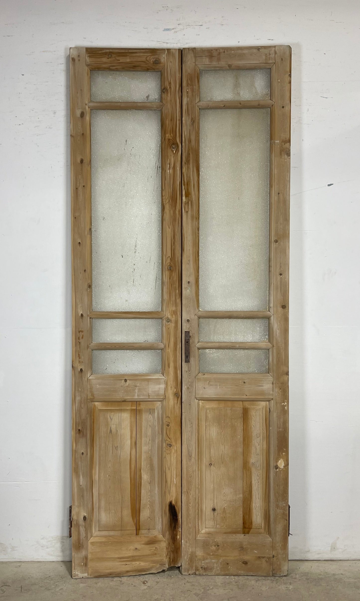 Antique  French Panel Doors with glass (101.75x42.25)   M105