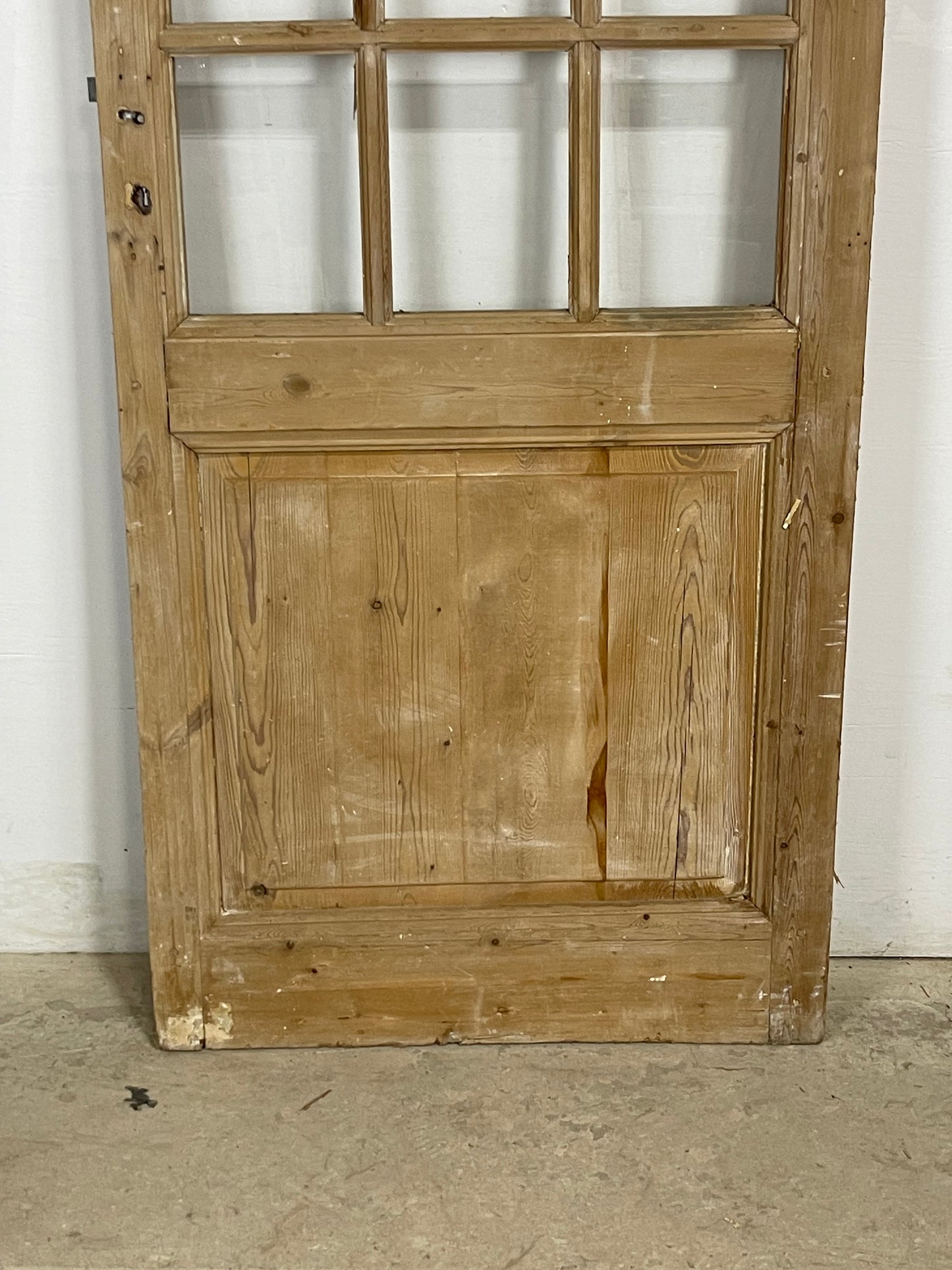 Antique French Panel Door with Glass  (84.25 x 31.75) M224