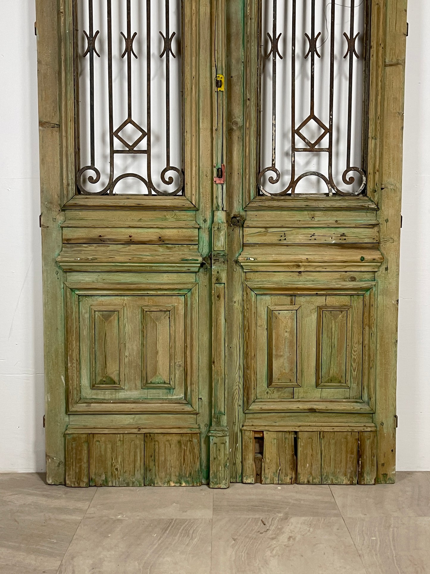 Antique French panel doors with Metal (106.25 x 54.75) O21