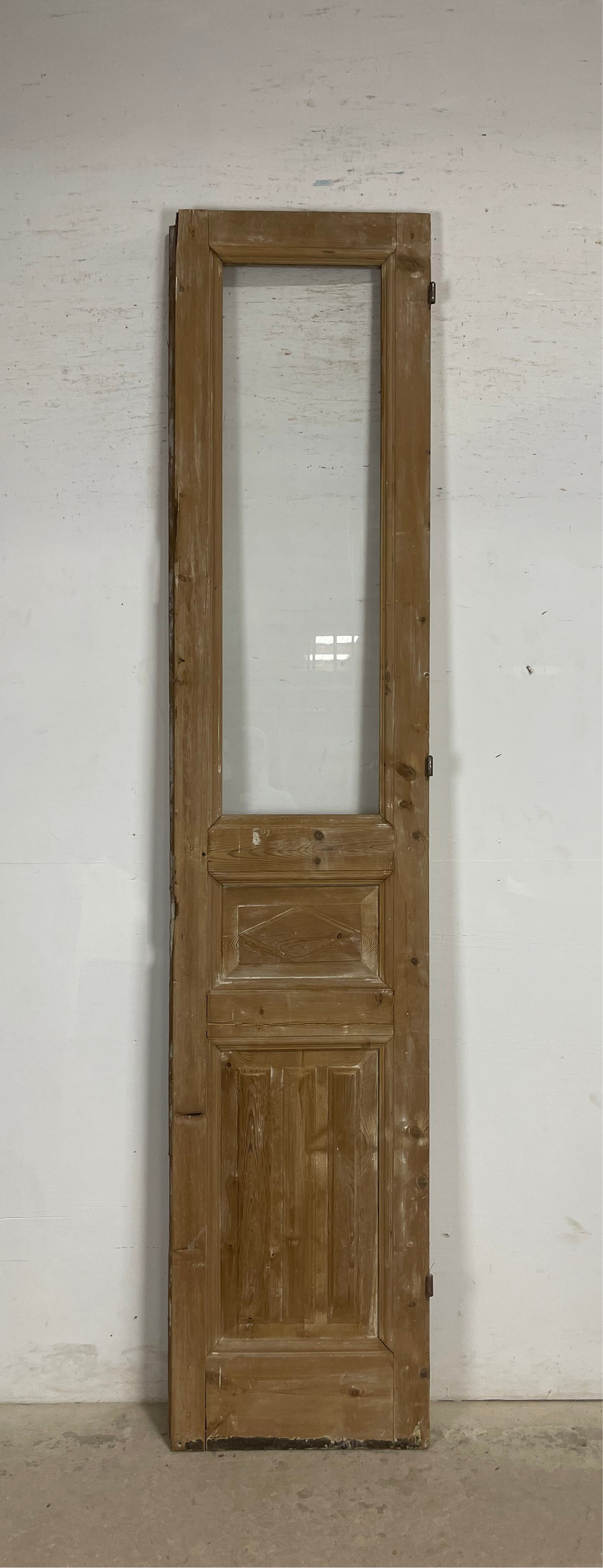 Antique French Panel Door with Glass  (102.5 x 21.5) M270