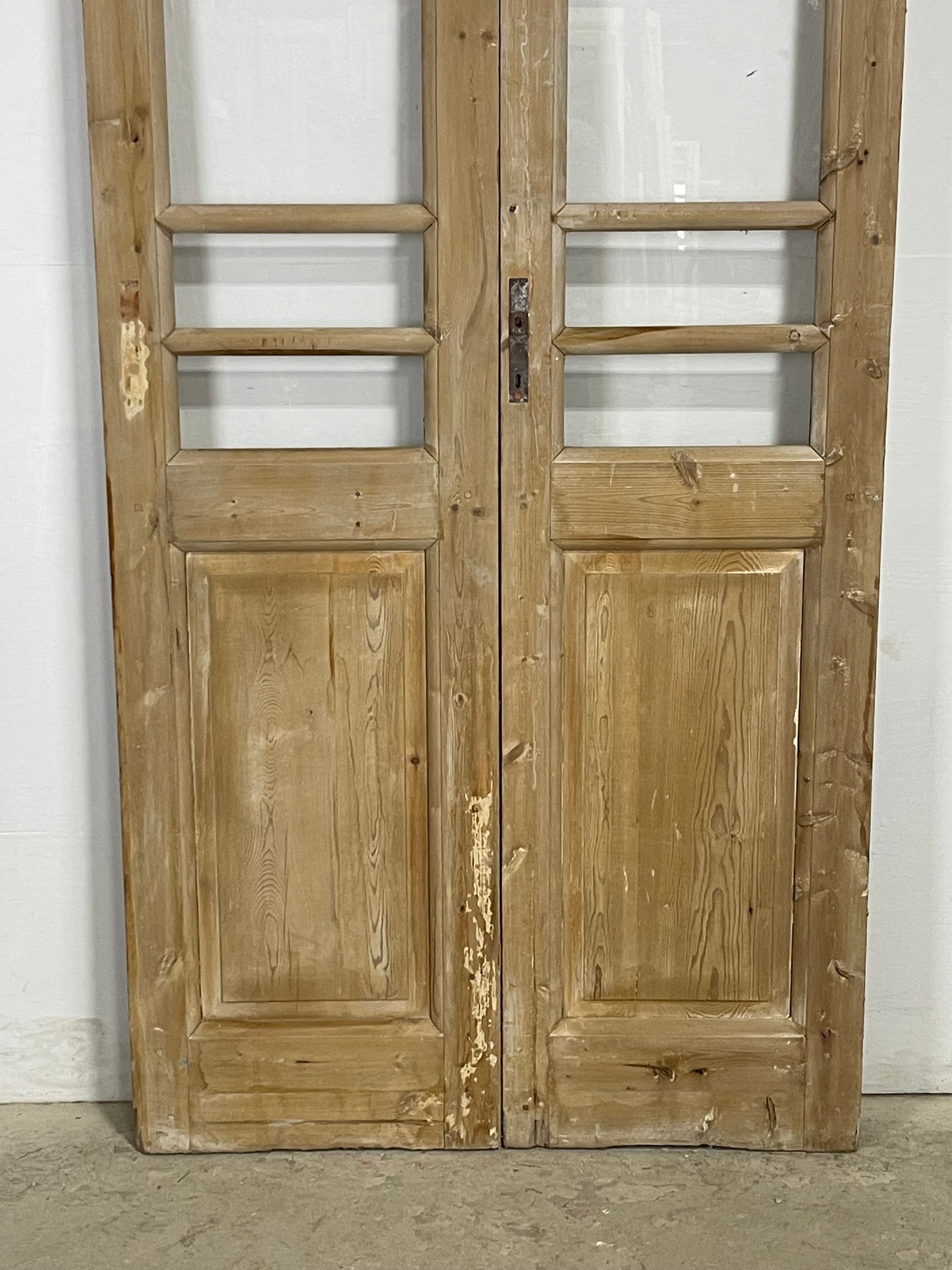 Antique  French Panel Doors with glass (101.5x40)   M104