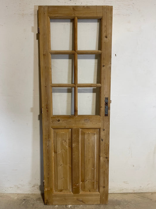 Antique French Panel Door with Glass  (82.5x28.25) L139s2