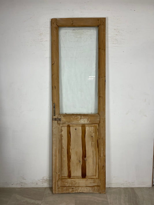 Antique French Panel Door with Glass  (101 x 31) N174