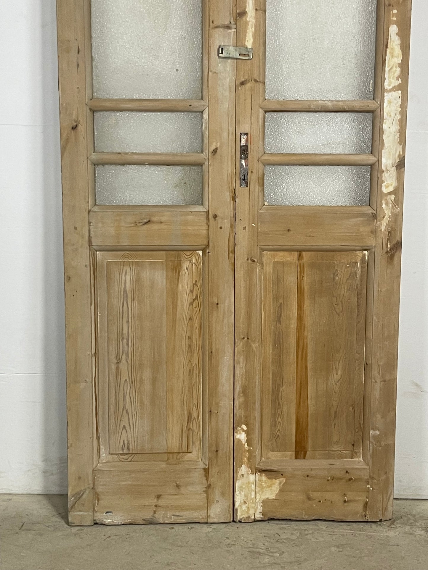 Antique  French Panel Doors with glass (101.75x40)   M106