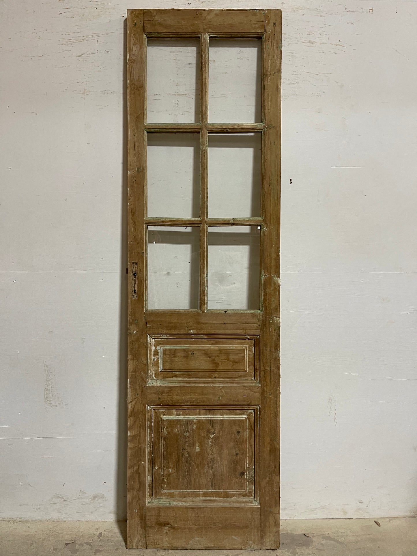 Antique  French Panel Door with Glass  (93x26.5) K321