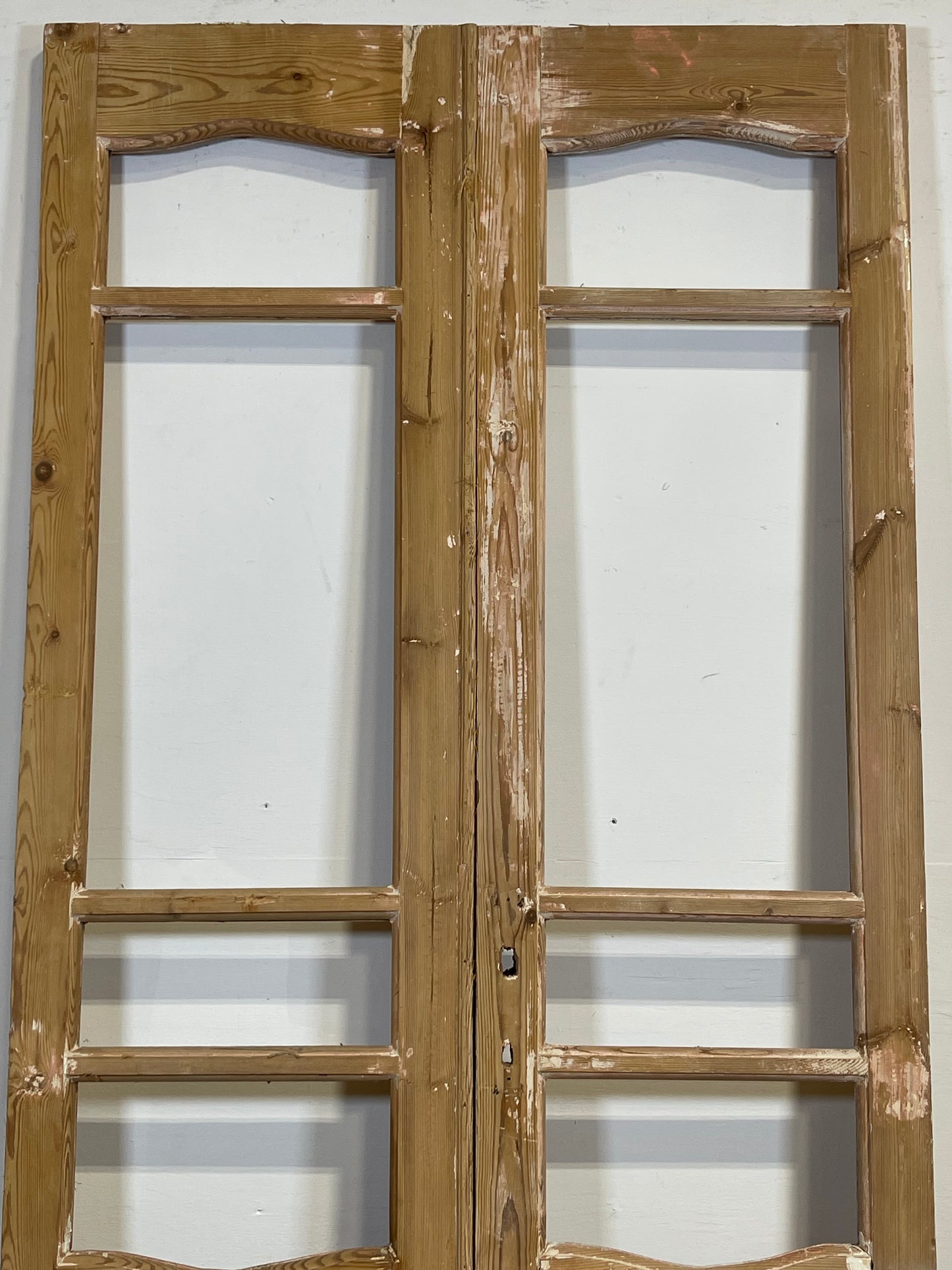 Antique French panel doors with glass (86.25x39) L354