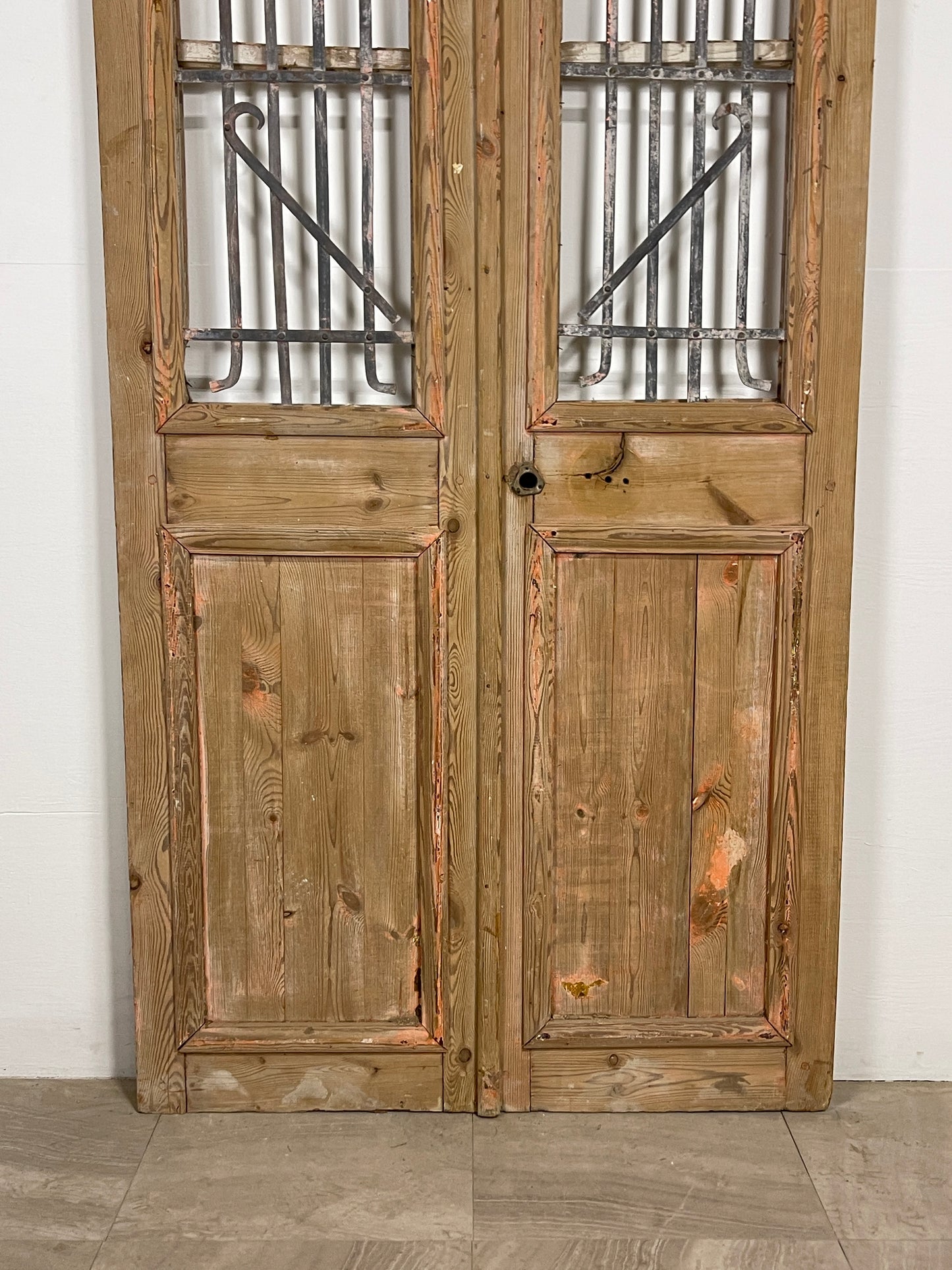 Antique French panel doors with Metal (83.25 x 40.5) O24