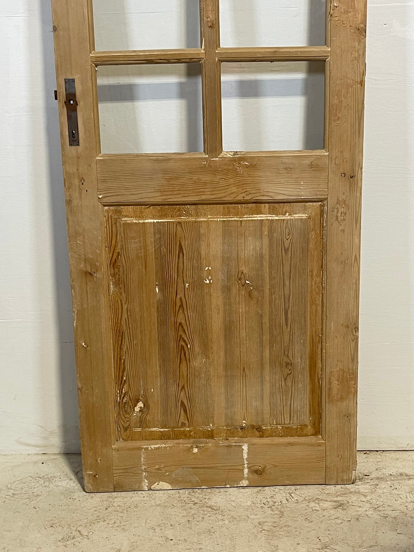 Antique French Panel Door with Glass  (84.25x28.75) L244