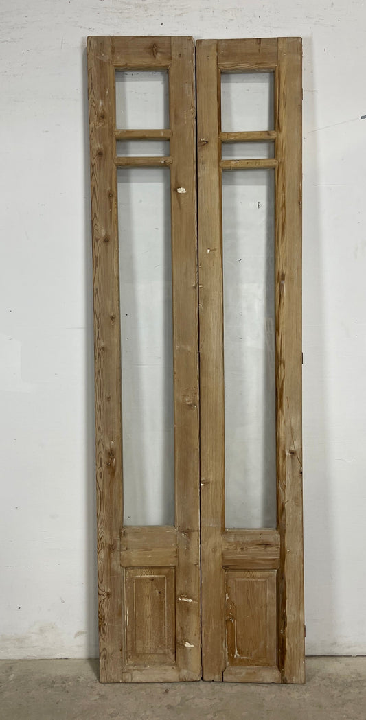 Antique  French Panel Doors with glass (86.5x28)   M068