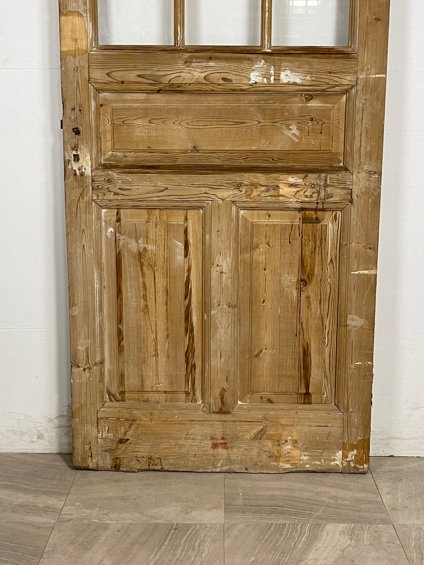 Antique French Panel Door with Glass  (97 x 36) N164