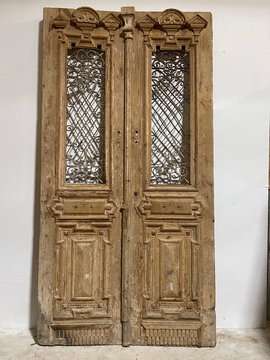 Antique French panel Doors with Metal (105.5x54.75) J104