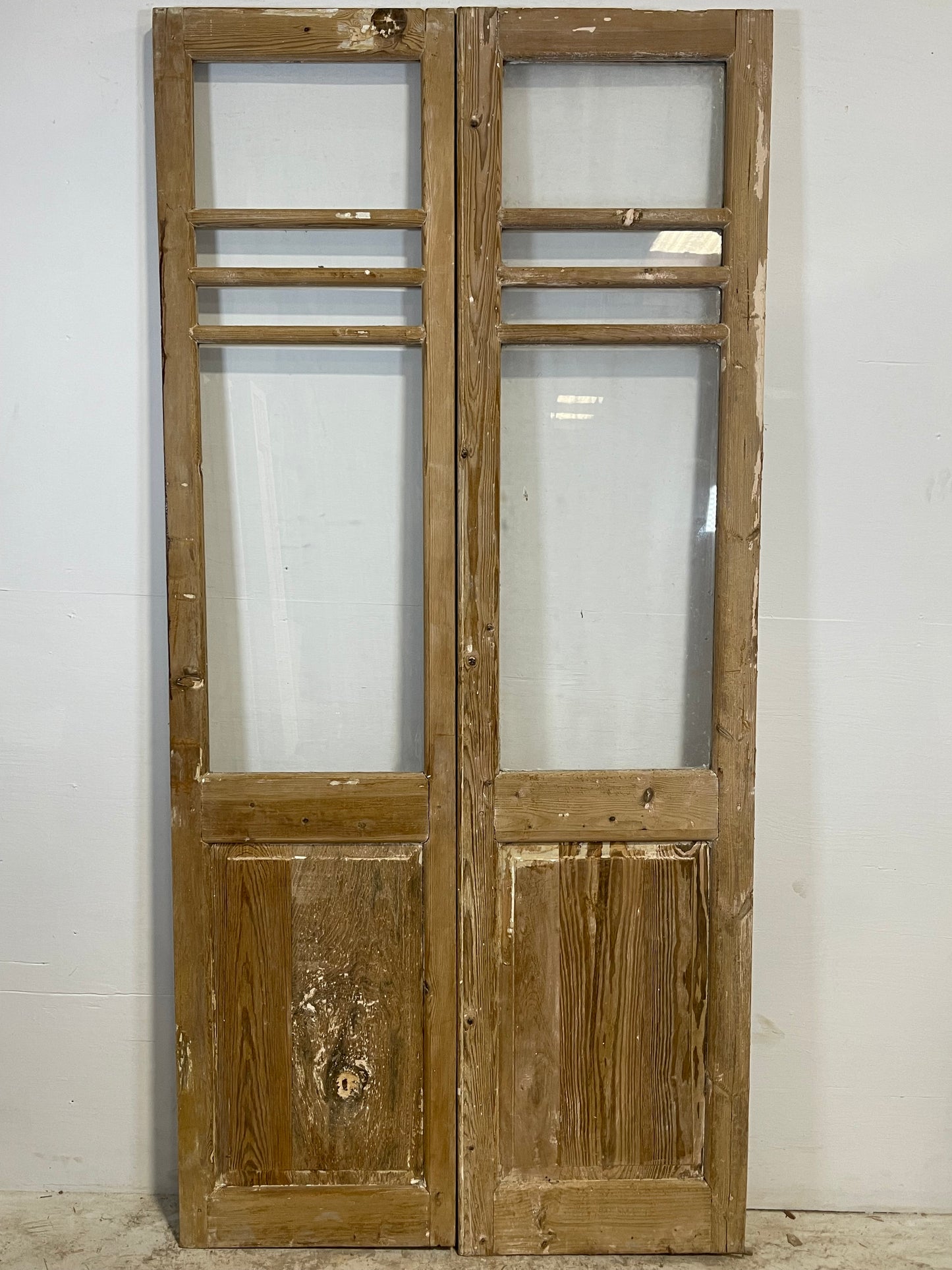 Antique French panel doors with glass (89.75x42.5) L227