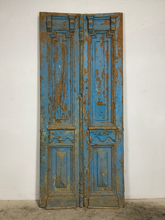 Antique  French Panel Doors with Carving  (97.25 x 42.25) M024