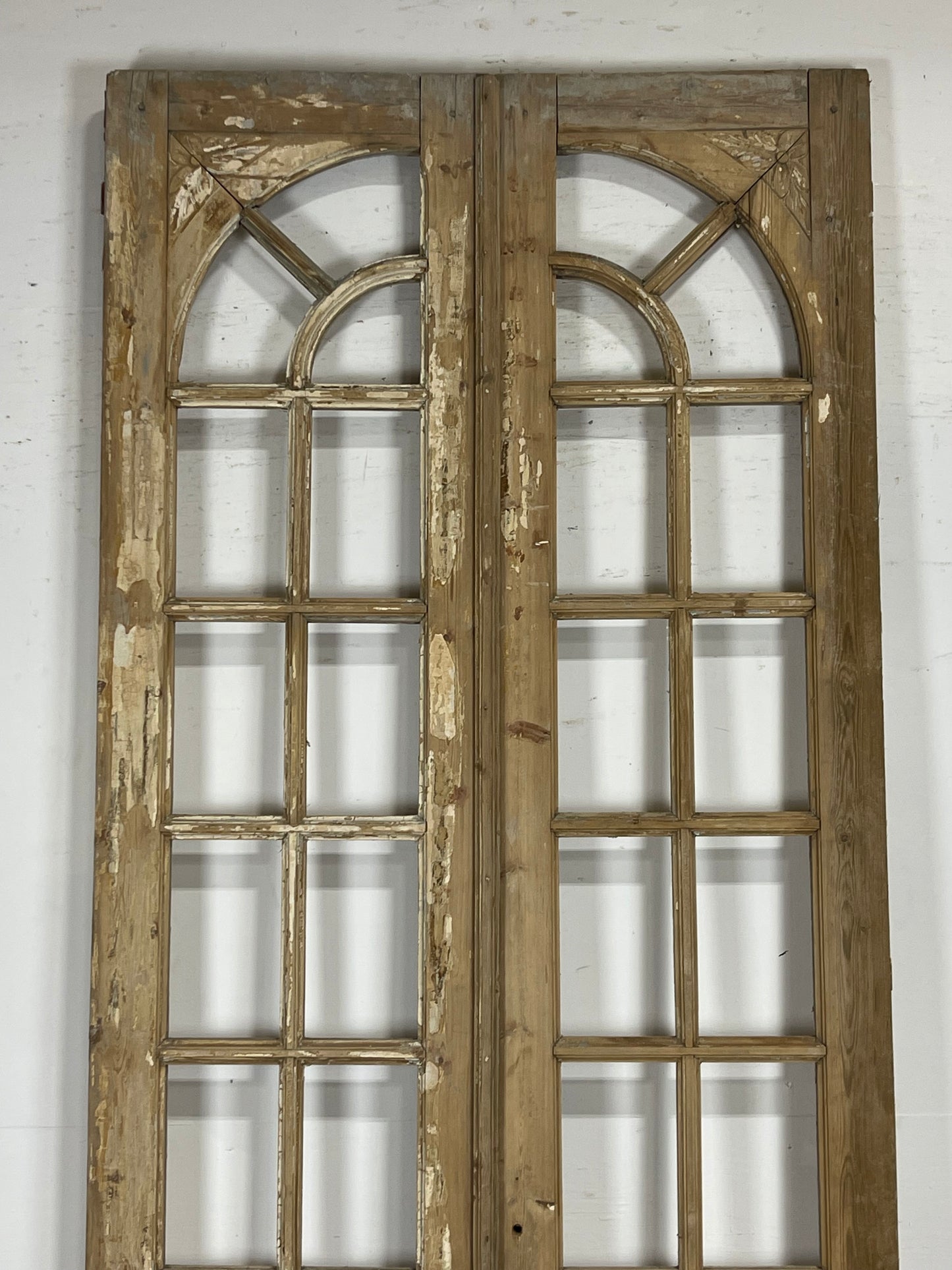 Antique  French Panel Doors with glass (108x44.5)   M113