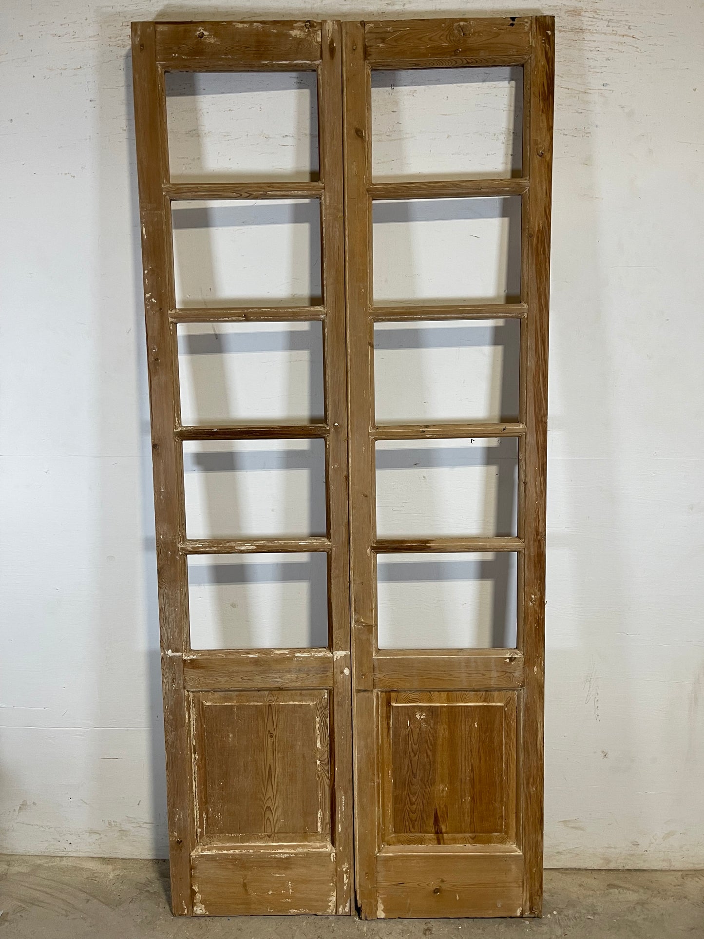 Antique French panel doors with glass (89.5x39) L149