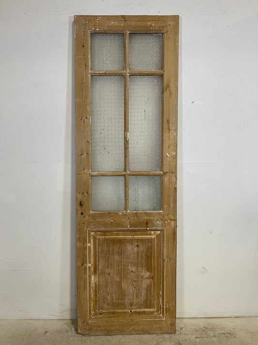 Antique French Panel Door with Glass  (87x27.75) L331