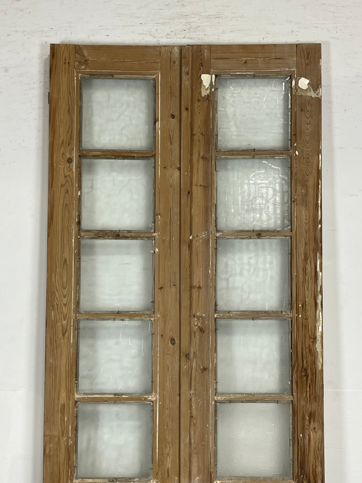 Antique  French Panel Doors with glass (93x35.25)   M121