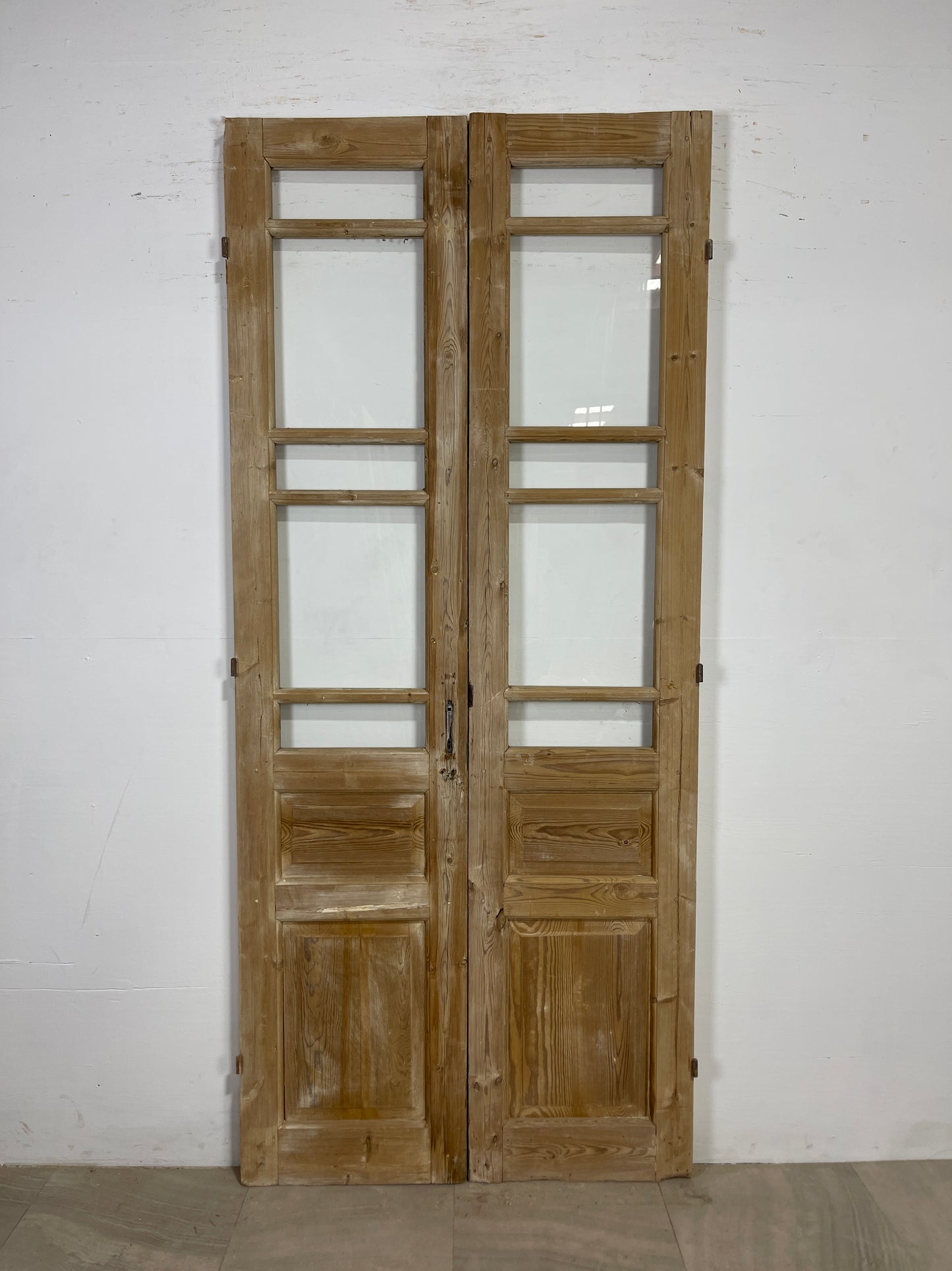 Antique French panel doors with Glass (90.75 x 39.75) O86